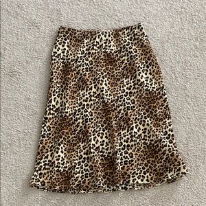 Socialite leopard midi A-line skirt